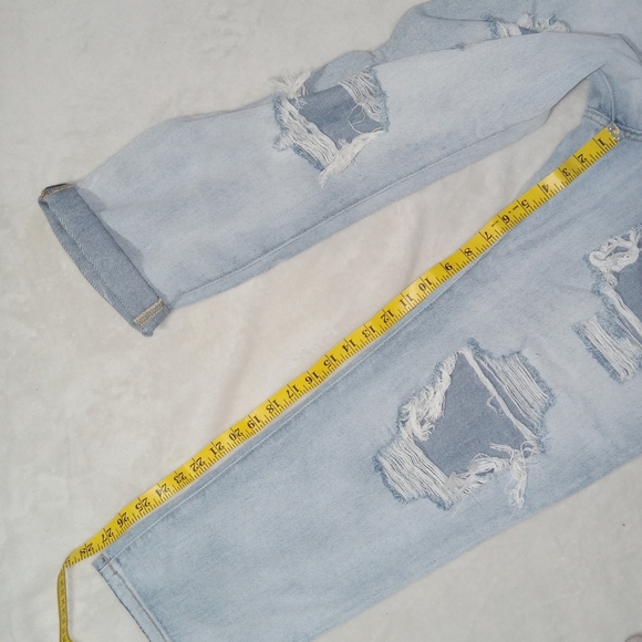 KanCan Like New Super Distressed Highrise Paper Bag Waist Mom Jeans sz 15/31 - Picture 10 of 12